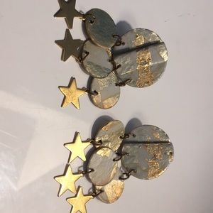 CLEARANCE Gold and white earrings